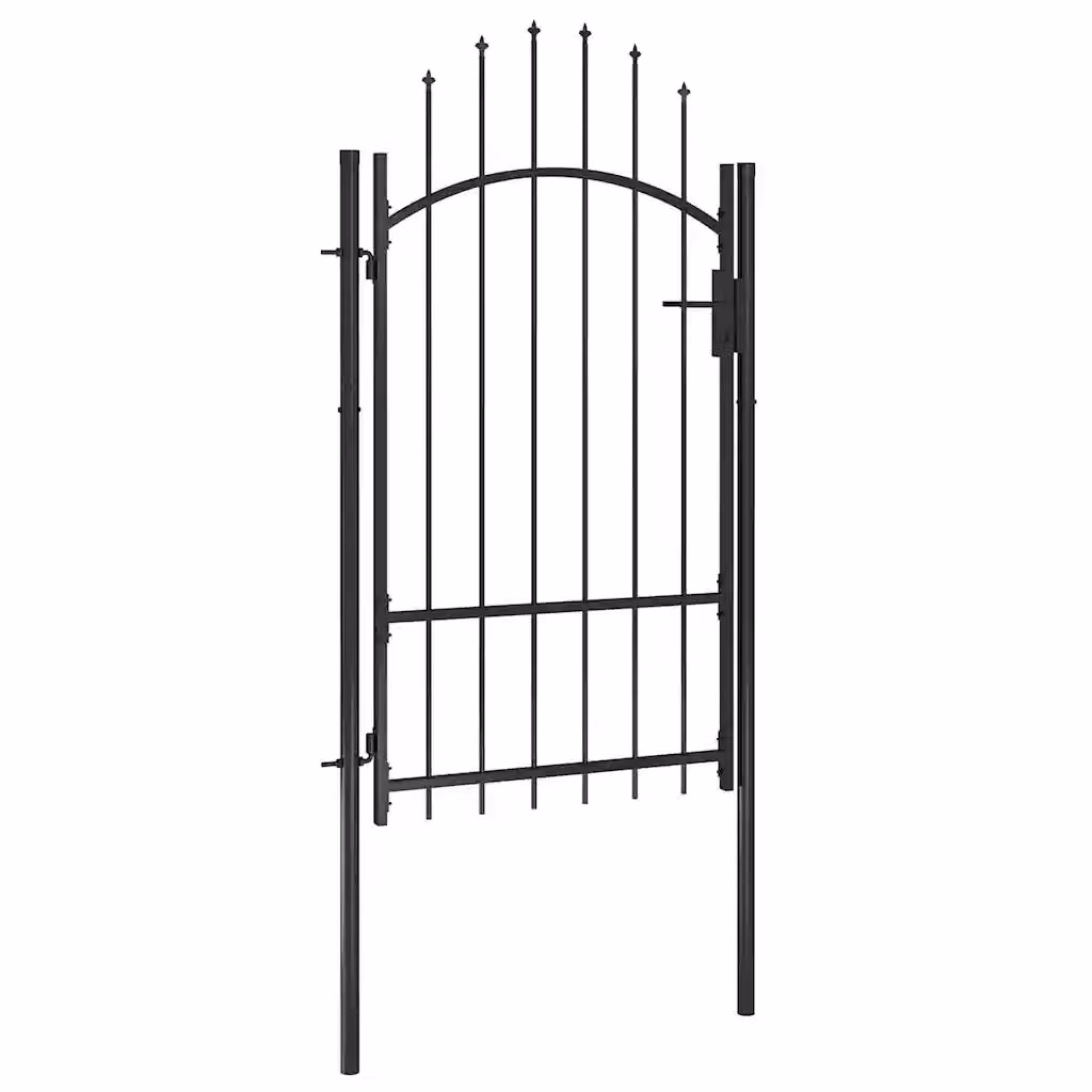 Cancello da giardino a battente vidaXL in acciaio nero L: 1 m, H: 1,7 m