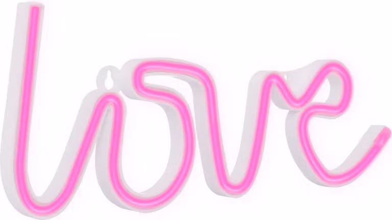 Neon LED Love con batteria Rosa