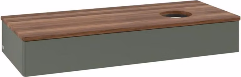 V&B Mobiletto senza struttura frontale, con illuminazione Antao 120x19x50cm, WBP w. wal, lea gre. m Lac