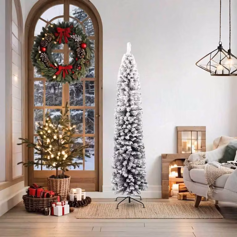 vidaXL Albero di Natale Artificiale con Neve Fioccata Verde 180 cm PVC