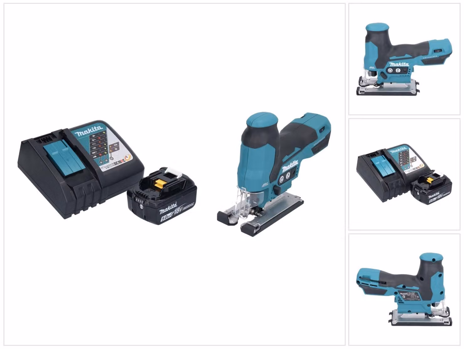 Seghetto alternativo a batteria Makita DJV 185 RT1 18 V brushless + 1x batteria ricaricabile 5,0 Ah + caricabatterie