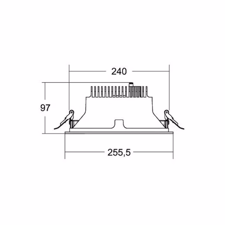 BRUMBERG Apollo Mega, liscio, rotondo, 3.000 K, bianco Mega, Bianco / Opale, Studio / Ufficio, Alluminio, Moderno, Downlight