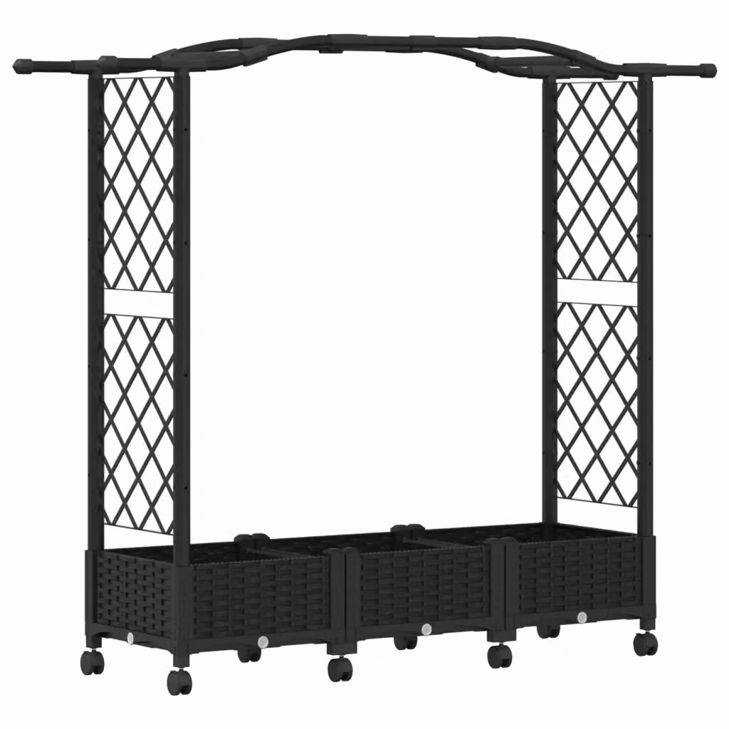 Letto rialzato con griglia e tetto Videx in plastica nera L: 169 cm, P: 40 cm, H: 129 cm – 2
