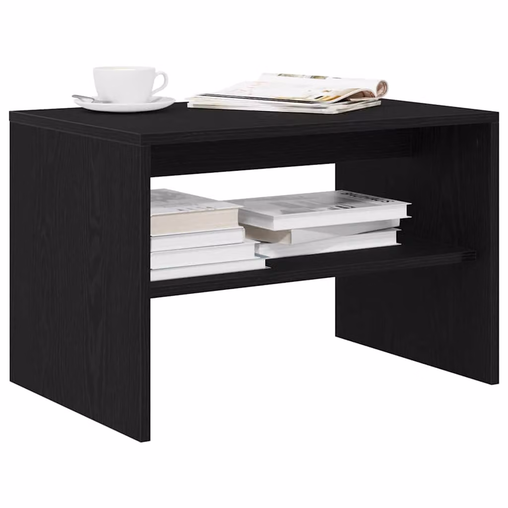 Mobile Porta TV Moderno vidaXL in Legno Nero con Ruote L 60 x P 40 x H 40 cm
