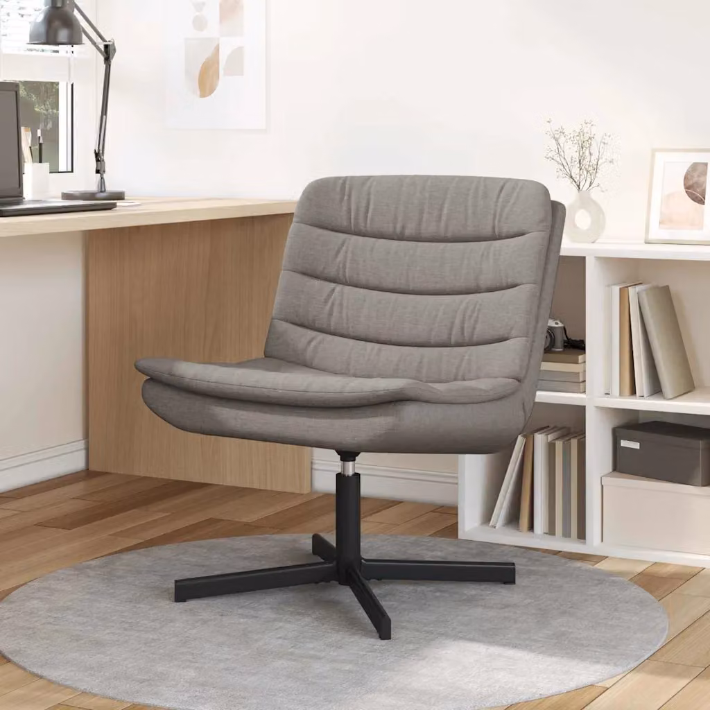 Sedia girevole vidaXL Talpa in tessuto beige o grigio L: 63 cm, P: 75 cm, H: 76 cm