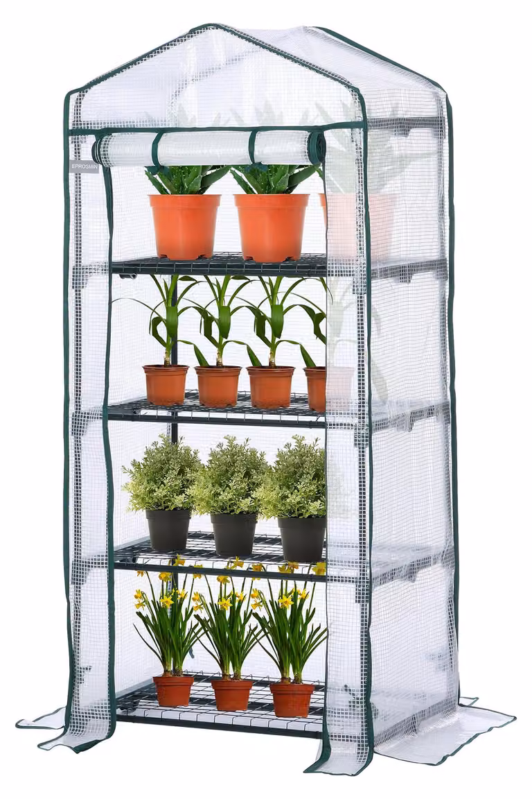 Mini serra a 4 strati, realizzata in plastica PE impermeabile, con 4 livelli, ideale per la coltivazione di piante