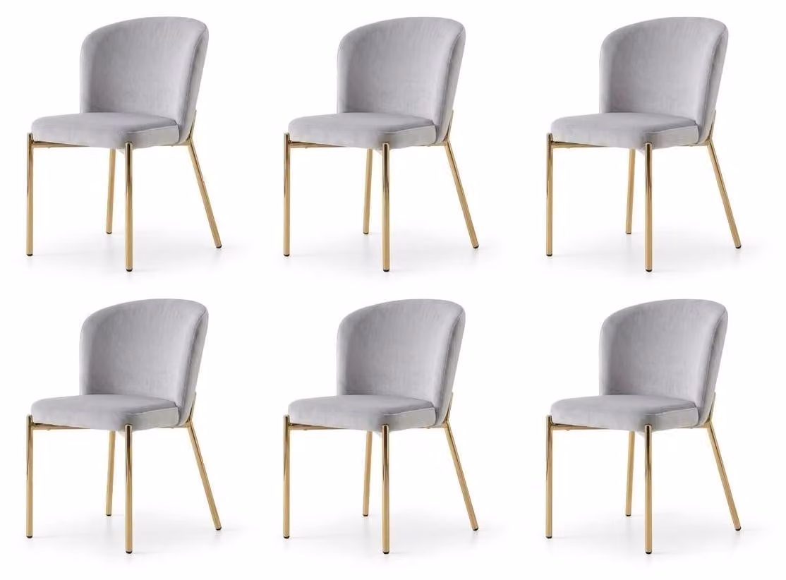 Set di 6 sedie Grigio Comode Moderne Eleganti Morbide Classiche