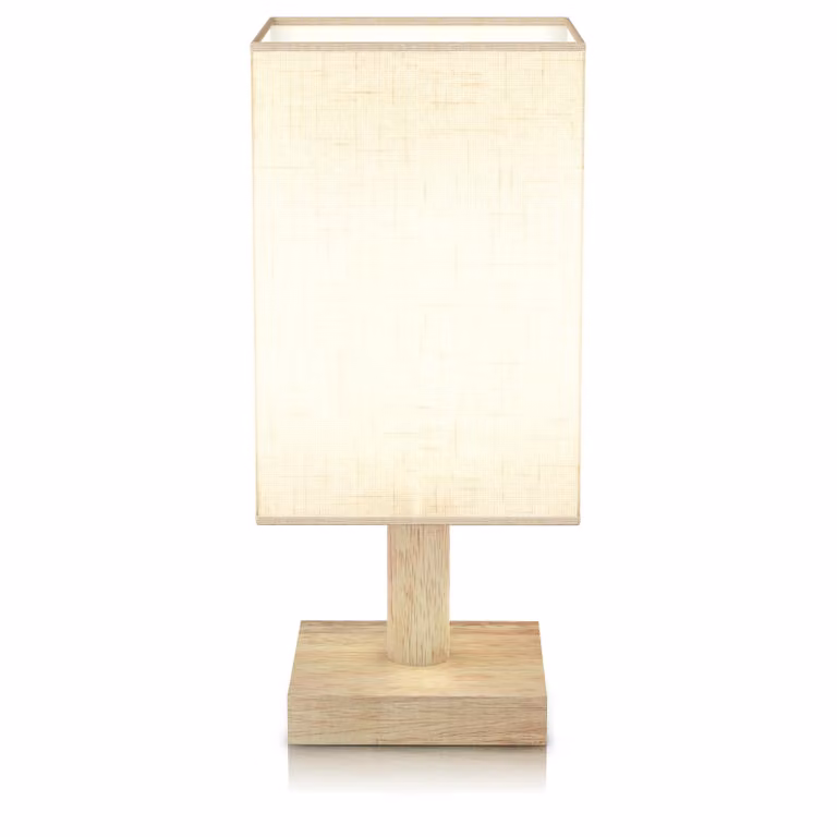 BEARWARE Lampada da comodino a LED con paralume in tessuto, lampada da comodino, luce notturna, angolare, a risparmio energetico, funzione luce notturna, bianco caldo, bianco neutro, bianco freddo, 3 modalità di illuminazione