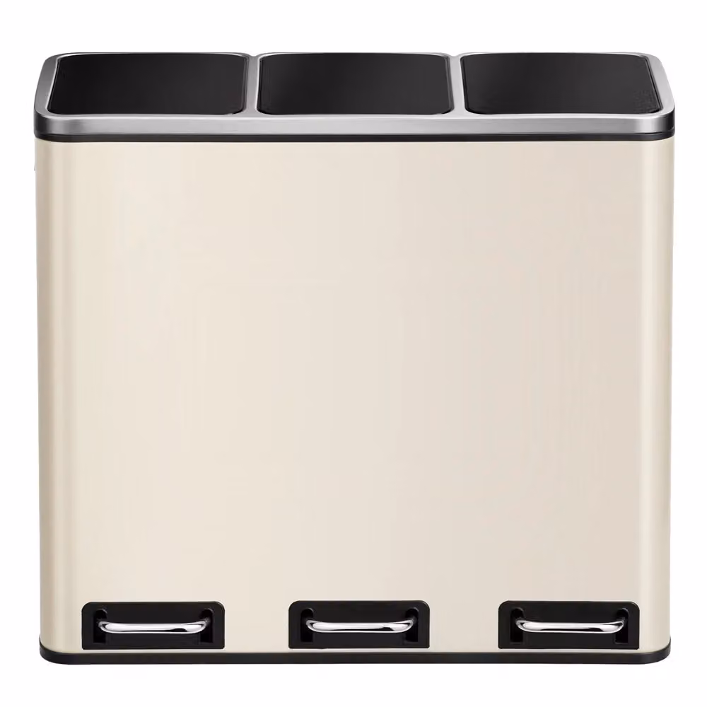 SONGMICS Pattumiera con Chiusura Morbida | SONGMICS HOME, Beige Sabbia