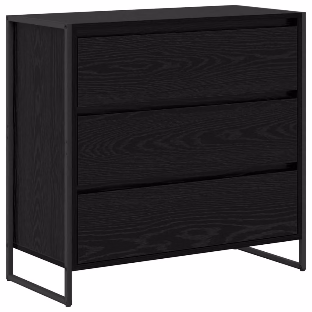 Credenza stile industrial vidaXL in legno MDF e metallo, colore nero, L: 79 cm, P: 36 cm, H: 75.5 cm – 2