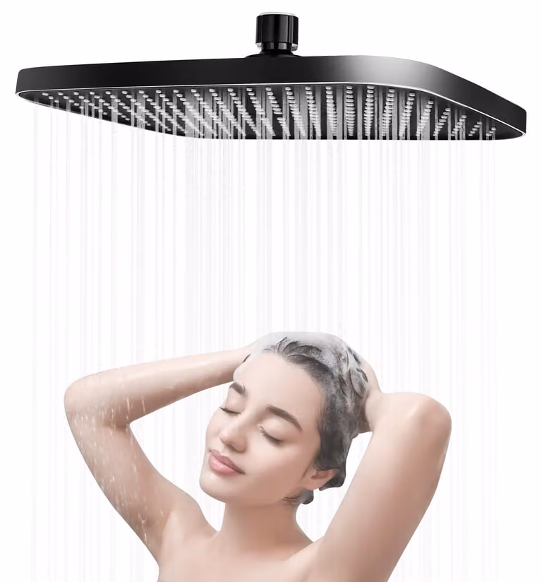 Doccia a soffitto da 14 pollici - Regolabile a 360° - Risparmio idrico - Autopulente - Doccia a soffitto - Prestazioni di alta qualità - Ugello doccia