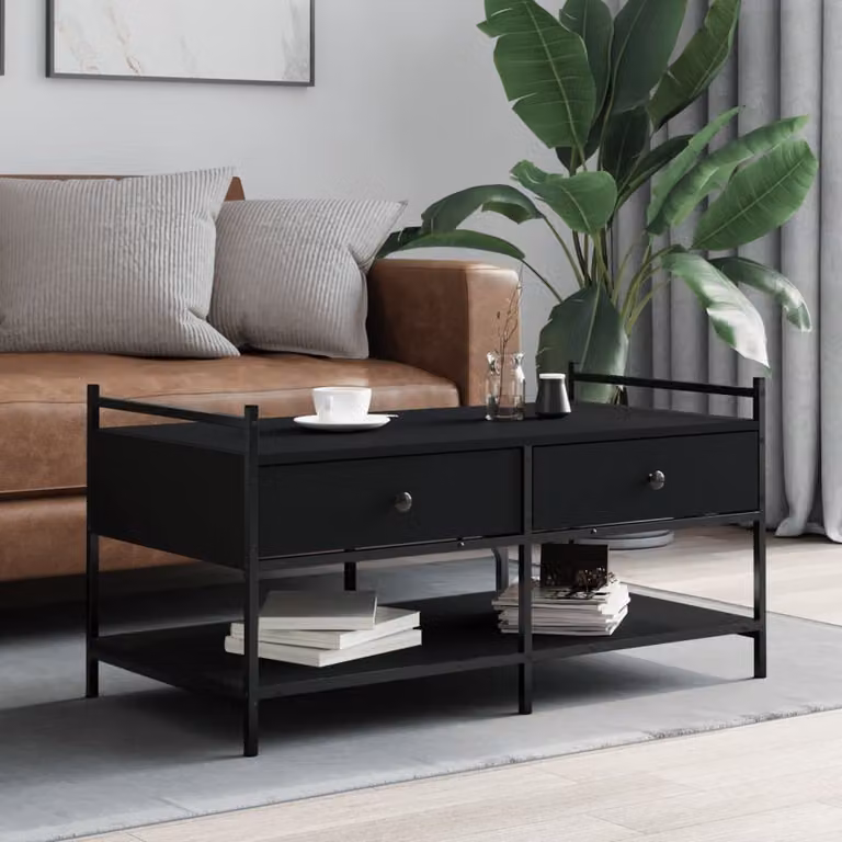 Maison Exclusive - Tavolino nero 99x50x50 cm Materiale ligneo