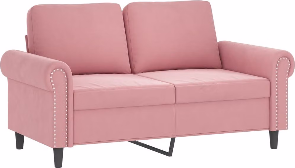 Divano a 2 Posti Rosa 120 cm in Velluto