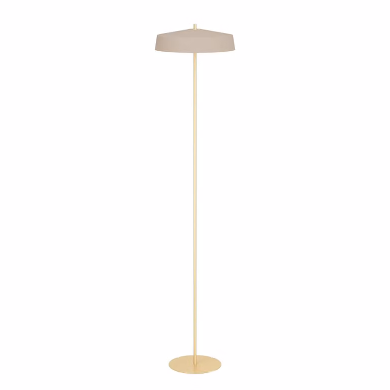 EGLO Lampada da terra Valdiola, Crema / Ambra, Soggiorno / Sala da pranzo, Metallo, Lampada da terra