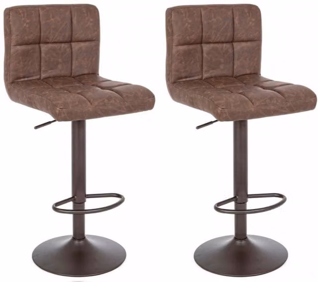 Set di 2 sgabelli da bar Greyson GIORDANOSHOP colore marrone vintage L: 42 cm, P: 51 cm, H: 92/113 cm