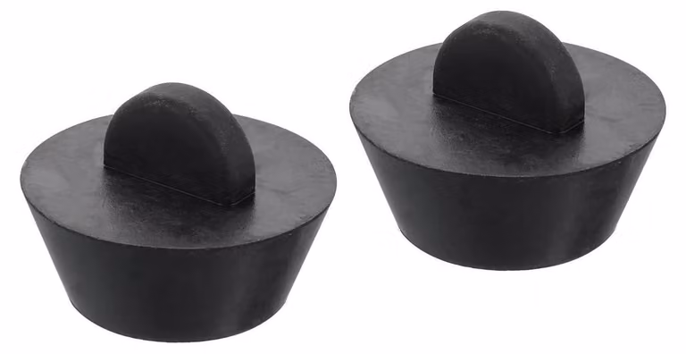 Tappi di scarico, 2 pezzi, in gomma, da 27-35 mm, per vasche da bagno, lavabi e lavelli da cucina, colore nero