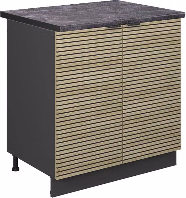 Mobile lavello cucina Fame-Line Pannello in quercia/Antracite 80 cm, PL Antracite Vicco