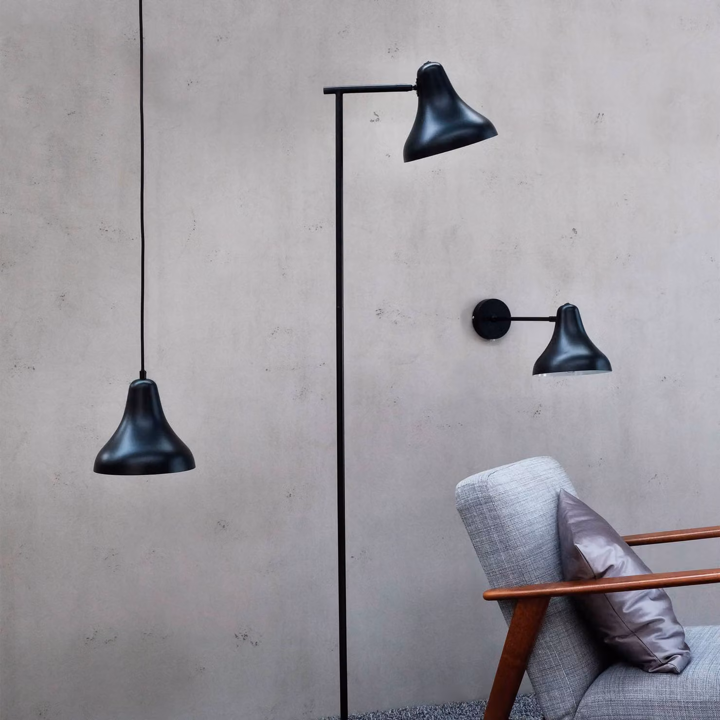 Dyberg Larsen Lampada da terra Tokyo, Nero, Soggiorno / Sala da pranzo, Metallo, Design, Lampada da terra