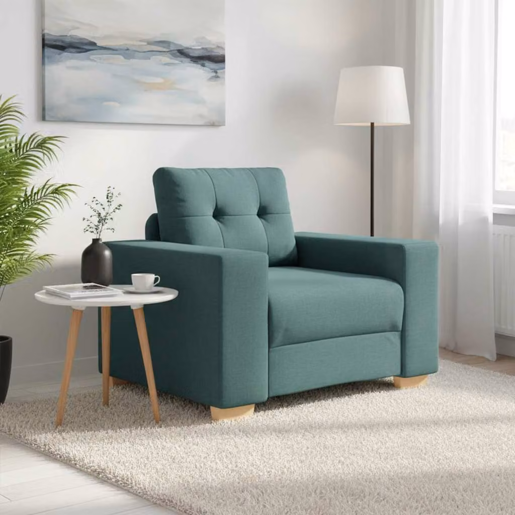 vidaXL Poltrona Lounge Moderna in Tessuto Verde con Braccioli L/P/H: 100 x 78 x 80 cm