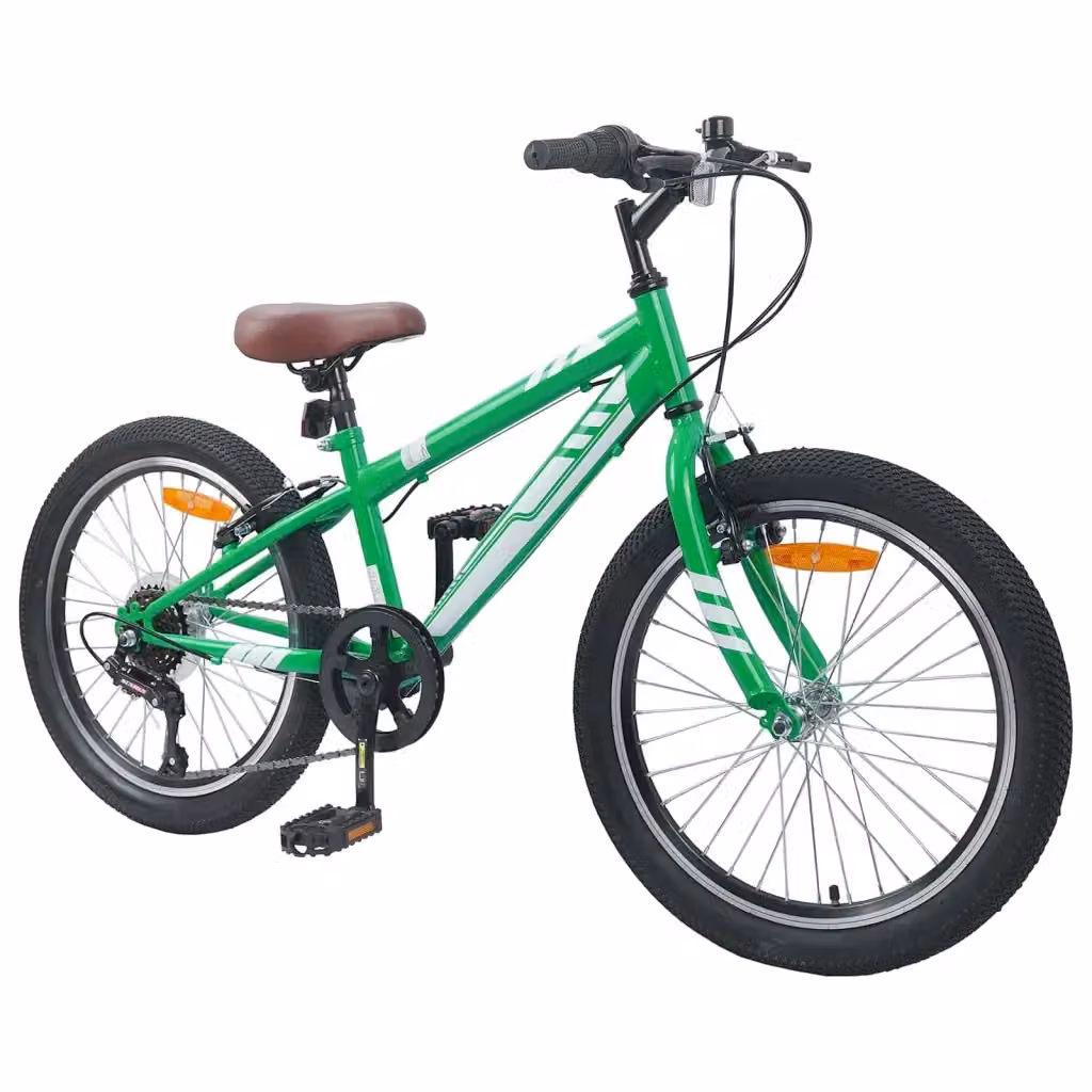 Mountain Bike verde vidaXL con ruote da 24 pollici e componenti in metallo e gomma – 2