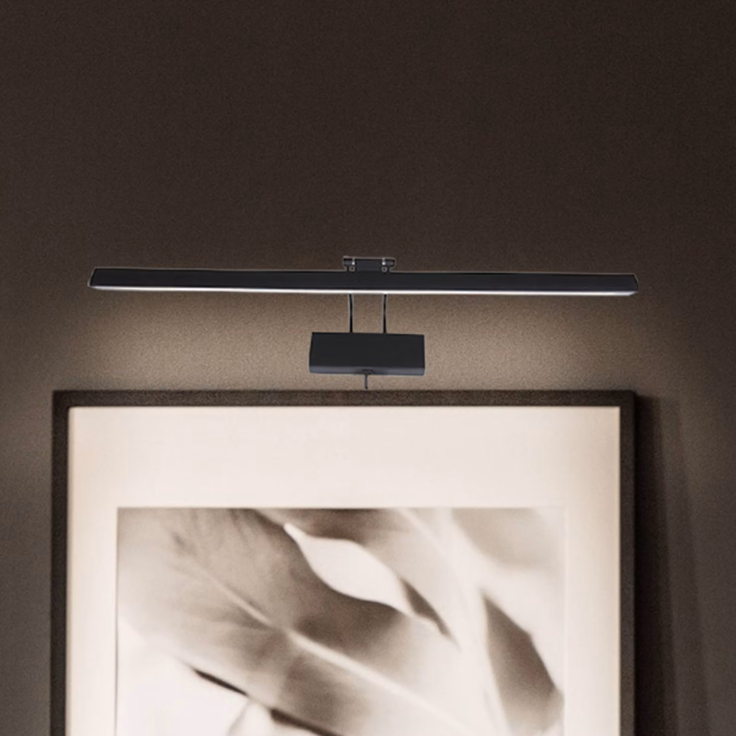 Steinhauer Applique a LED Litho, nera, metallo, CCT, larghezza 60 cm dimmerabile, Nero, Soggiorno / Sala da pranzo, Metallo, Applique