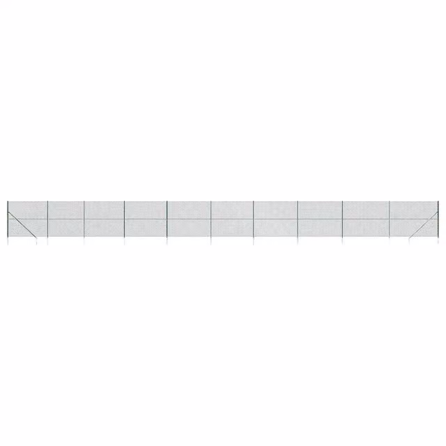 Recinzione a rete in acciaio zincato rivestita in PVC verde con picchetti per ancoraggio a terra, L: 25 m, H: 1,8 m