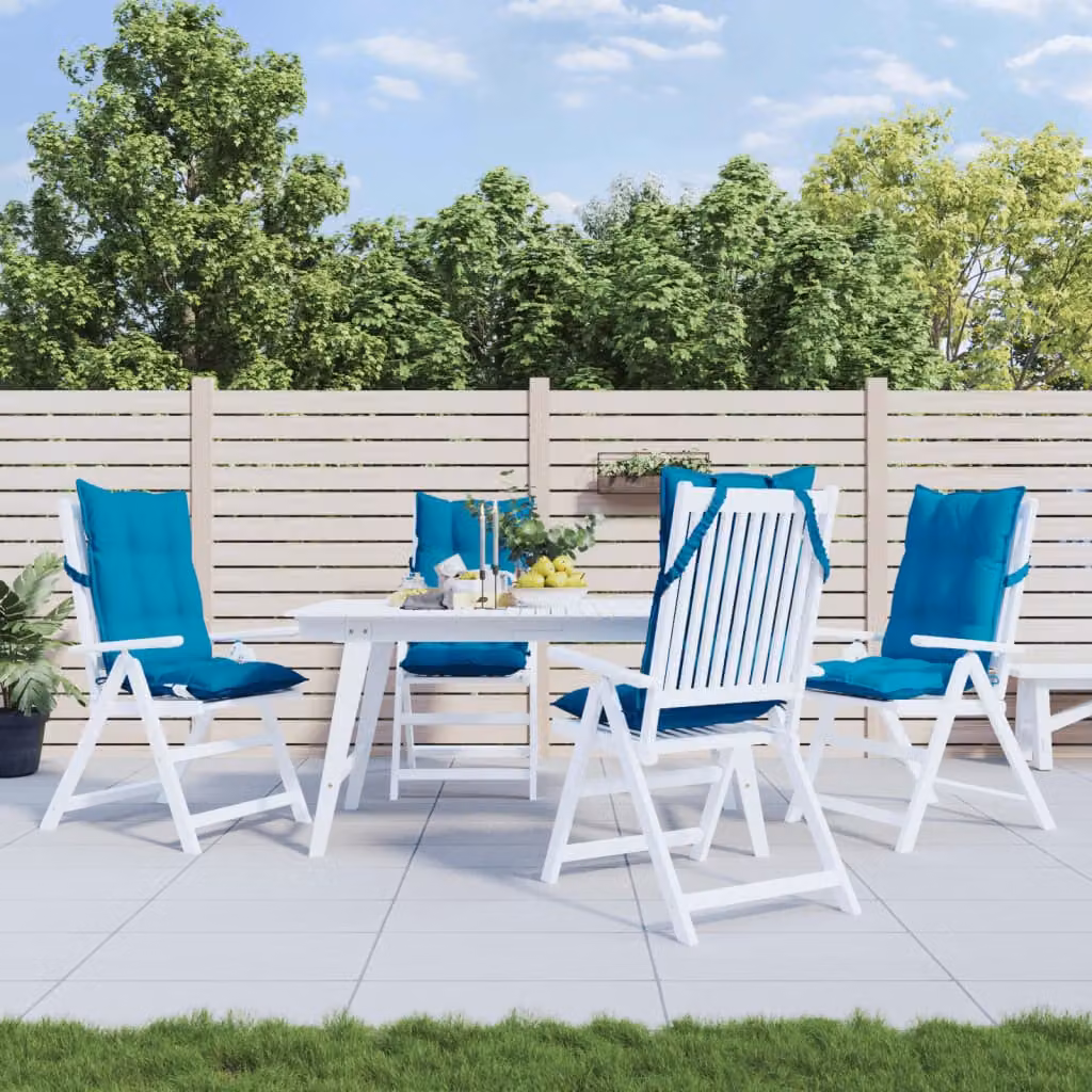 Set di 4 cuscini per sedia con schienale alto vidaXL in tessuto Oxford blu chiaro, idrorepellenti e traspiranti