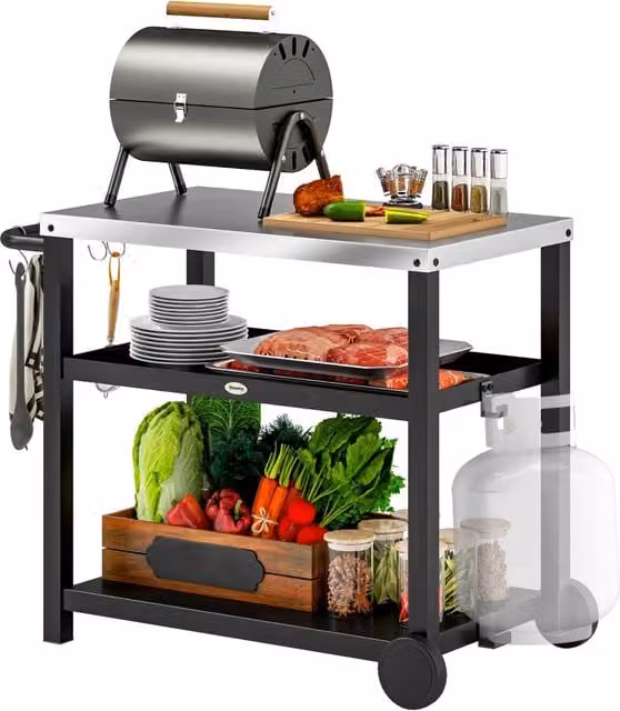 Carrello da Giardino Xylo in Acciaio Grigio Antracite L 102 cm, P 50 cm, H 81 cm