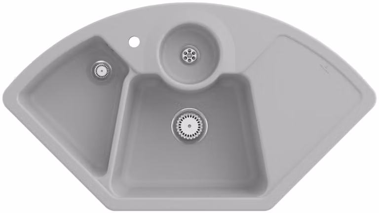 Lavello angolare V&B Solo angolare con scarico, manuale, a vapore CeramicPlus
