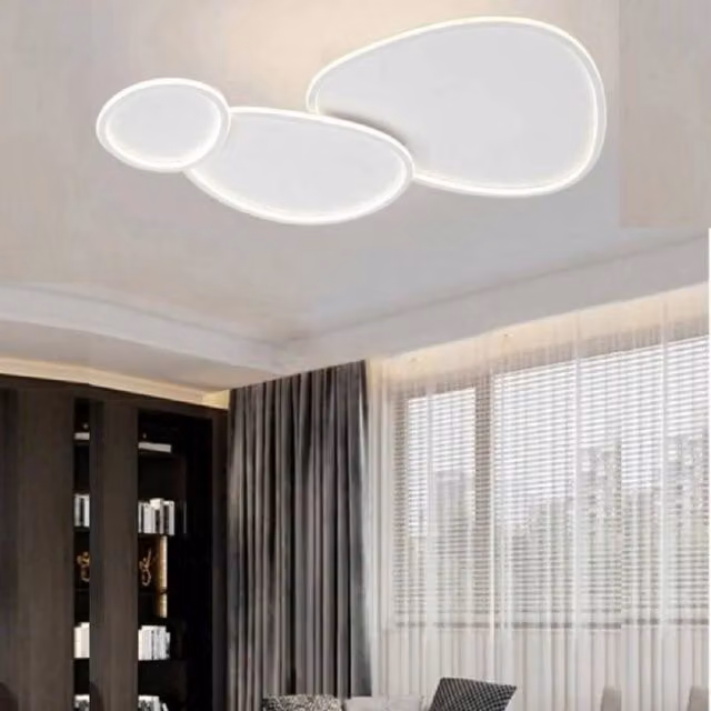 Trade Shop - Plafoniera A Led 3 Ovali A Tripla Colorazione Di Luce 100 W Da Soffitto Pn-23-3c -