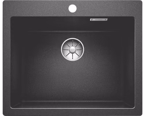 BLANCO PLEON 6, Lavabo da appoggio, forma rettangolare, materiale Silgranit, colore antracite, 1 vasca, forma rettangolare