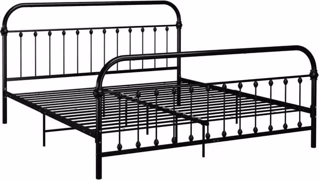 Giroletto-Struttura Letto Nero in Metallo 180x200 cm 115937