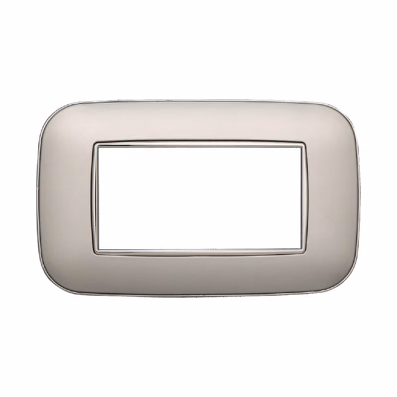 Placca compatibile Bticino Axolute 4 moduli plastica colore argento Orbis serie Moon Ettroit AN91406