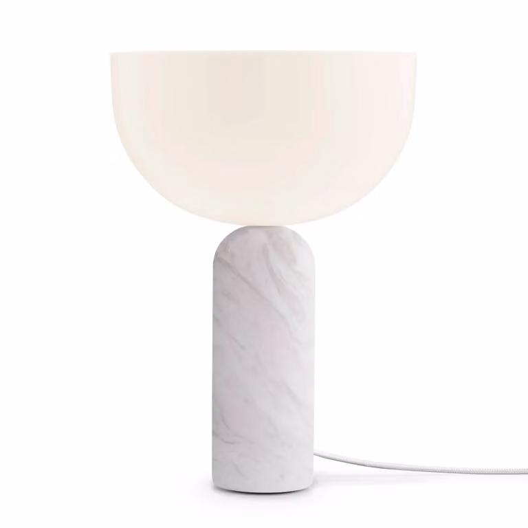 New Works Lampada da tavolo di design Kizu Small, Bianco / Opale, Soggiorno / Sala da pranzo, Pietra, Design, Lampada da tavolo