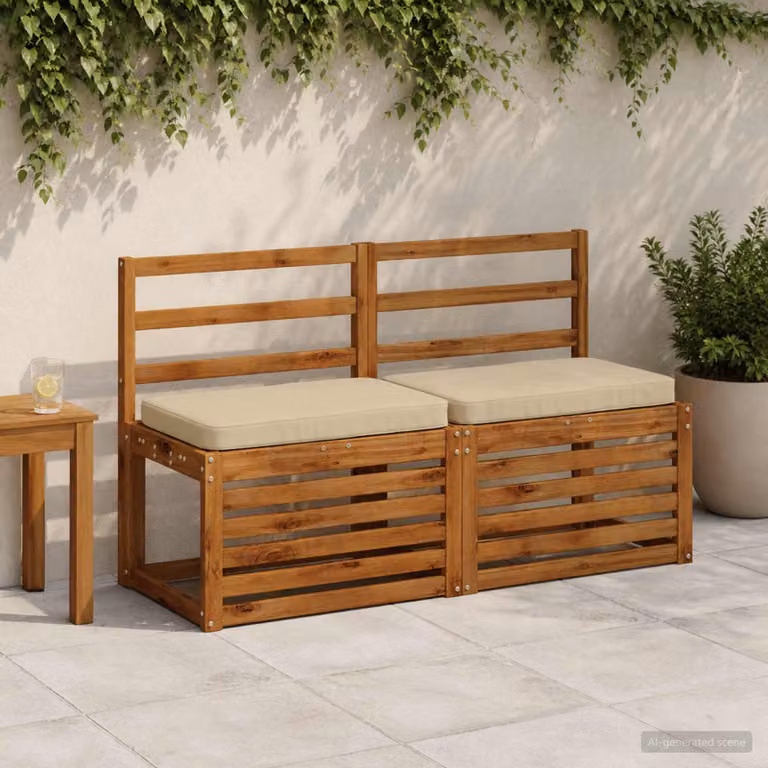 Cuscino per Panchina vidaXL VUGHT in Poliestere Beige con Rivestimento Rimovibile e Lavabile