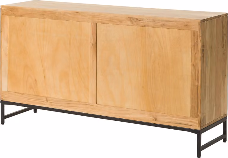 MASSIVMOEBEL24 | Credenza in legno di acacia 150x40x80 laccato naturale MARRAKESCH #115