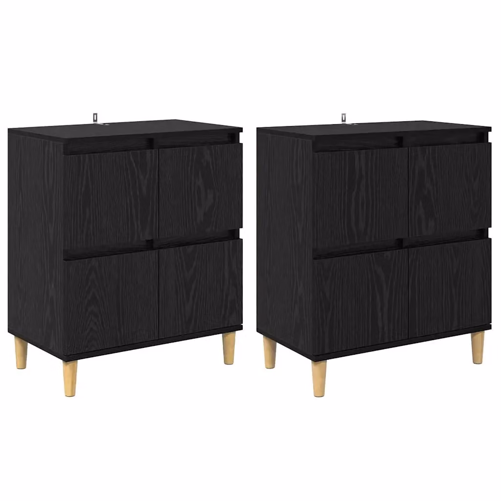 Set di 2 Sideboard moderni vidaXL in rovere nero opaco L/P/H: 60 x 35 x 70 cm – 2