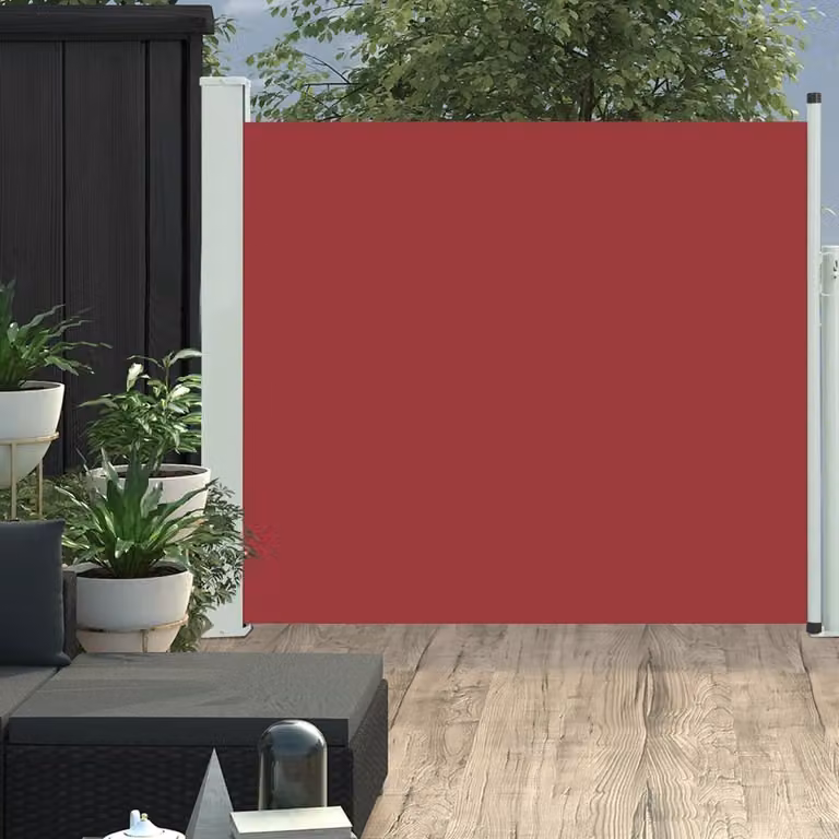 The Living Store Tenda laterale estensibile 100x300 cm rosso