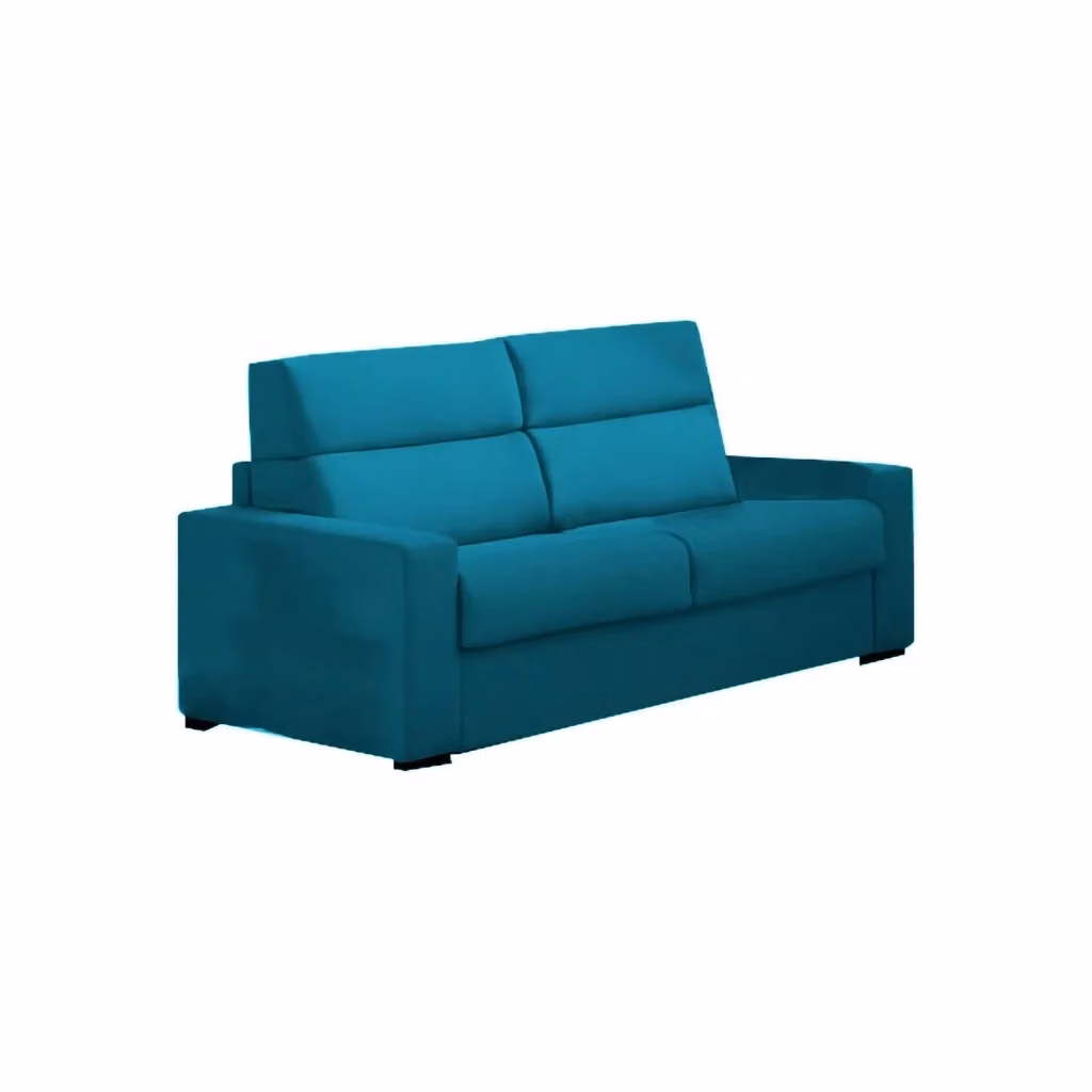 Divano Fisso 2 Posti Vialfre Azzurro con Rivestimento Sfoderabile e Struttura in Legno Made in Italy L: 180 cm, P: 95 cm, H: 100 cm – 2