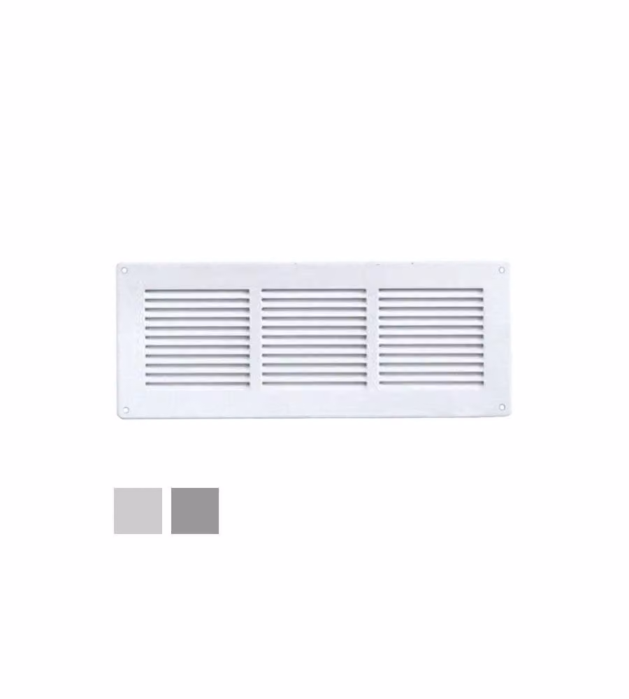 Griglia di Ventilazione Lamiera Bianca con Rete Antinsetti - 340x140mm