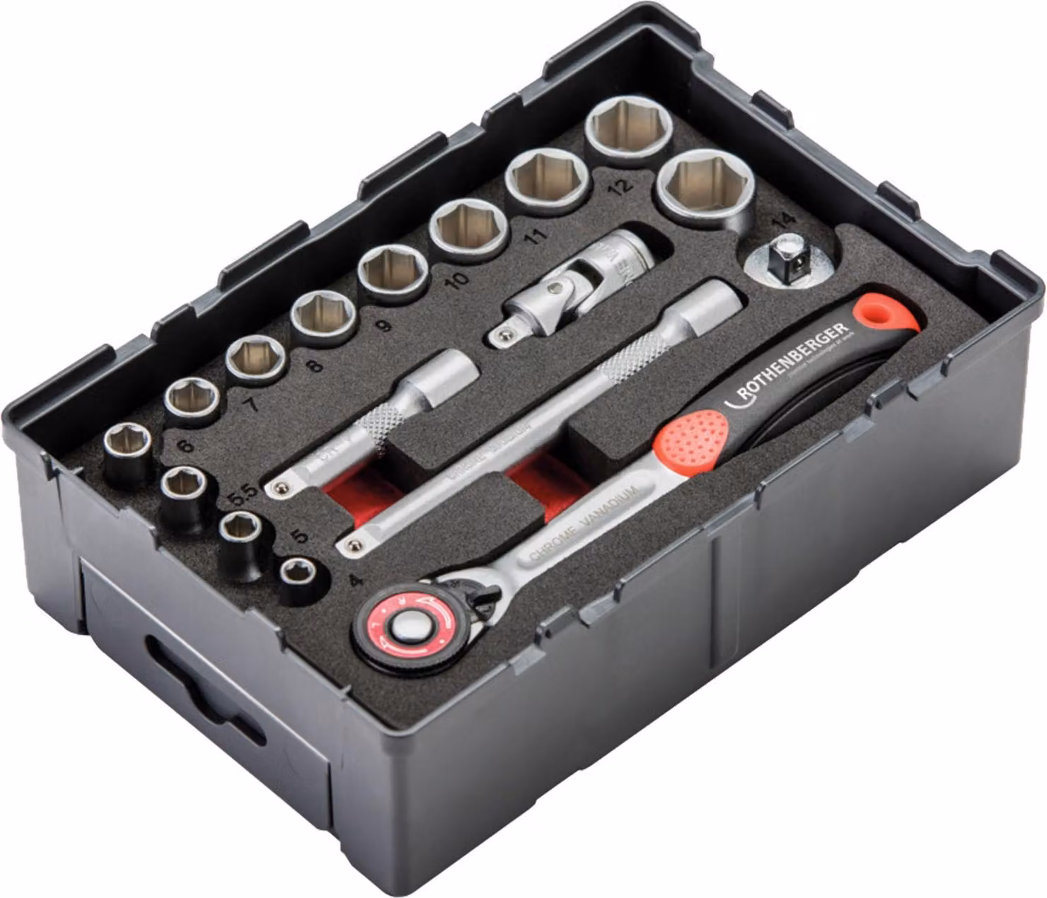 Set di chiavi esagonali ROTHENBERGER da 1/4", 17 pezzi - 1000002180