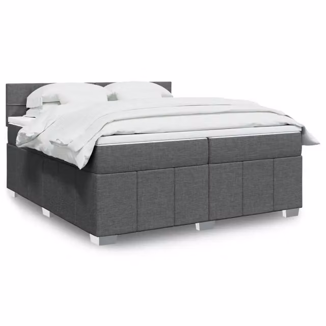 Letto Ibrido Moderno vidaXL con Materasso Grigio e Bianco L/P: 200 x 200 cm
