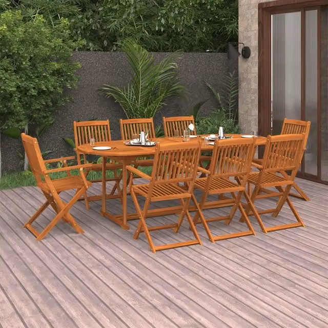 Set da Pranzo da Giardino 9 pz 220x90x75 cm Massello di Acacia 3086974