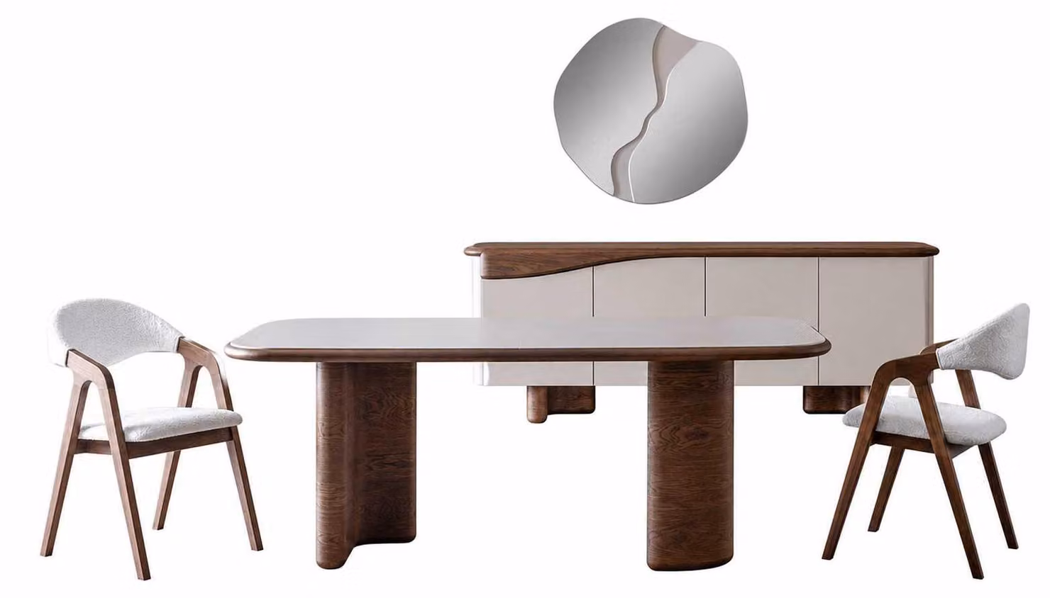 Tavolo da pranzo di design con 2 sedie, arredamento da pranzo set completo moderno