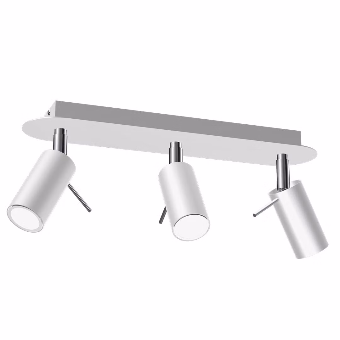 Plafoniere a soffitto Milagro PRESTON, 3 lampade mini GU10, bianco e cromo