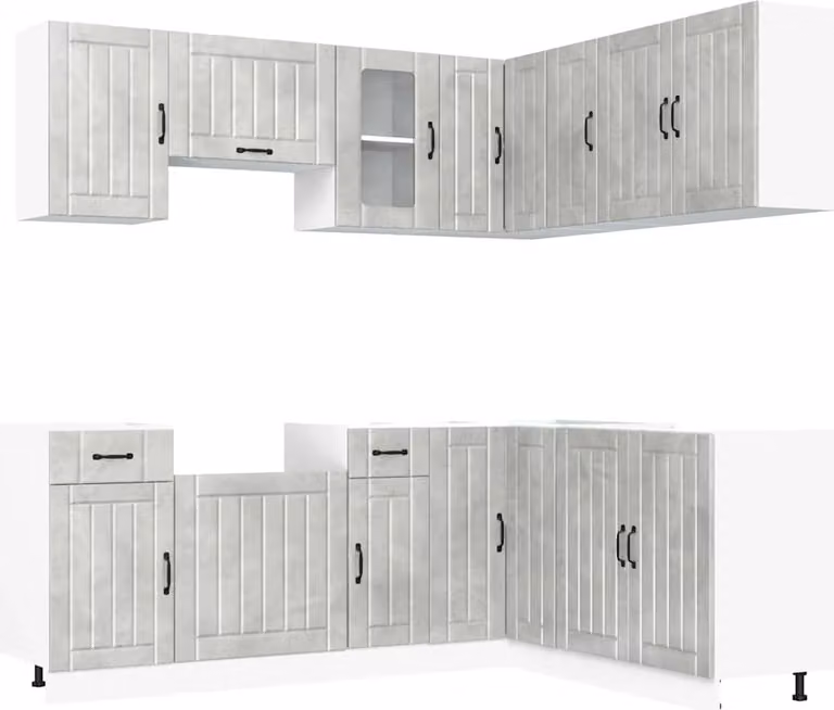 Set Mobili da Cucina 11 pz Lucca Grigio Cemento in Truciolato