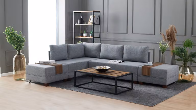 Hanah Home, Fly- BLC1006, grigio, divano letto, struttura: Legno / pannello di fibra