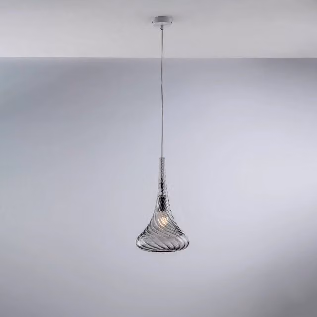 Lampadario Contemporaneo Nemesi Metallo Grigio Fumè 1 Luce E27