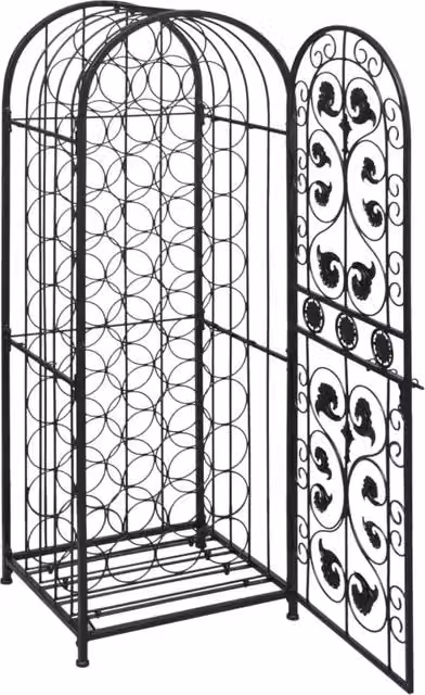 Portabottiglie in metallo nero per 45 bottiglie di vino CFW5265540 – 1