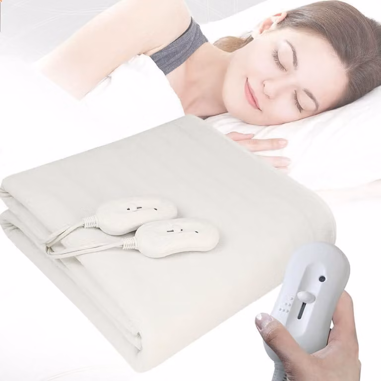 Coperta elettrica in tessuto di poliestere, riscaldatore per materasso elettrico con telecomando, scaldacqua per tribù, con controllo della temperatura (160 x 140 cm)